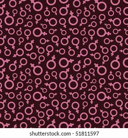 Seamless pattern with female symbol. Vector illustration.
