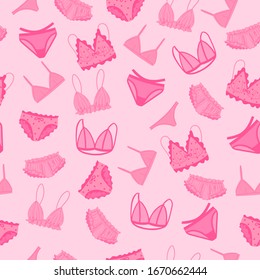 Patrón transparente de ropa interior femenina. Gráficos vectoriales.