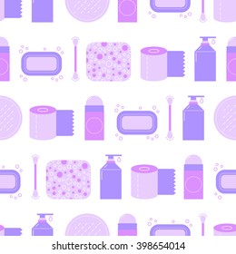 Seamless Pattern With Feminine Hygiene Products. 