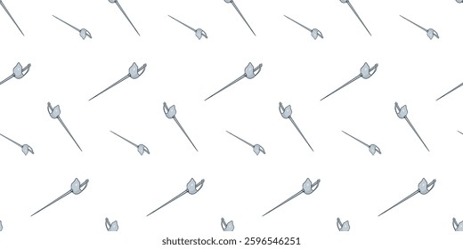 Seamless pattern with fencing sword doodle vector