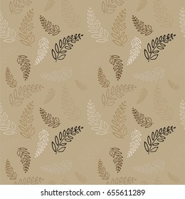 Seamless pattern with fern. beautiful print for textile, wallpaper, tile, dress. repeatable background
