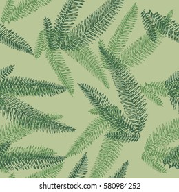 Seamless pattern of a fern leaf. Vector illustration.