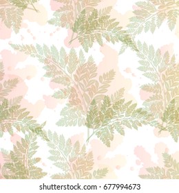Seamless pattern with fern leaves