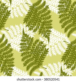 Seamless pattern with fern leaves silhouettes
