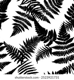 Seamless pattern with fern leaves. Vector illustration.