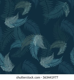 Seamless pattern with fern leaves. Vector background.