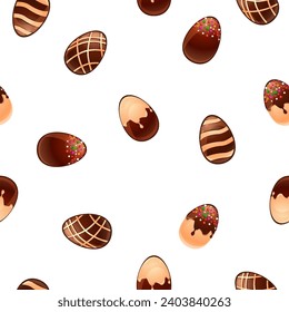 Seamless pattern ferrous-white Chocolate eggs.