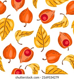 Nahtlose Muster von Festen mit Beeren. Bild der Herbstpflanze.
