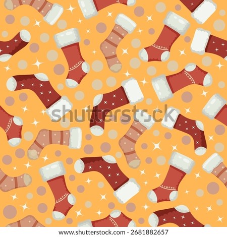 seamless pattern Festive action holiday stockings pattern design colorful background graphic art cheerful atmosphere top-down celebration theme