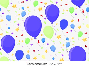 Seamless pattern with festive balloons, for paper or decoration