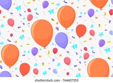 Seamless pattern with festive balloons, for paper or decoration