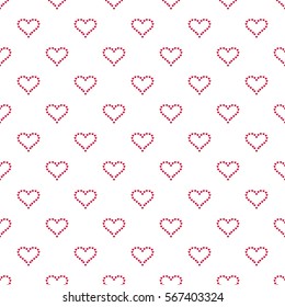 Seamless pattern. Festive elegant texture with repeating hearts. St Valentine's day background. Vector element of graphical design