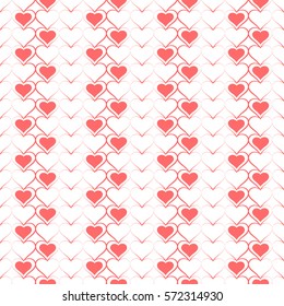 Seamless pattern. Festive elegant texture with repeating hearts. St Valentine's day background. Vector element of graphical design