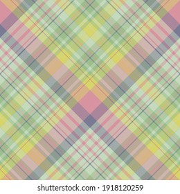 Seamless pattern in festive yellow, green, violet and pink colors for plaid, fabric, textile, clothes, tablecloth and other things. Vector image. 2