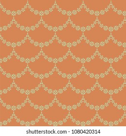 seamless pattern with festoons decorated with flowers