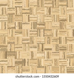 Seamless pattern. Fibrous squares. Imitation of parquet. Chaotic coloring. The illusion of curvature.