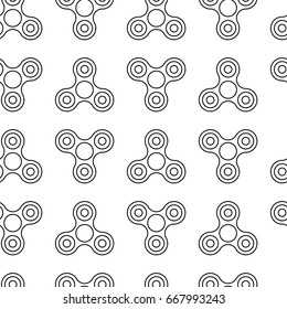 seamless pattern from fidget spinners on white background of vector illustration