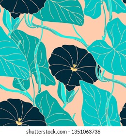 Seamless pattern with field bindweed