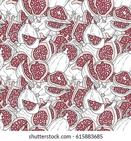 Seamless pattern with fig fruits. Eco food illustration.