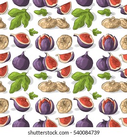 Seamless pattern with figs