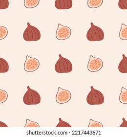 Patrón sin foco con higos. Colección del Día de Acción de Gracias. Ilustración vectorial plana.