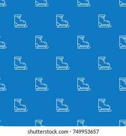 Seamless pattern with figure skates. Background. Winter trendy decoration. Thin texture. Line vector illustration. Wrapping gift paper