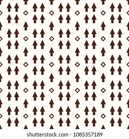 Seamless pattern with a figured arrow on a light background.  Target. Endless texture for textile design. Repeating on a beige background. Abstract geometrical texture. Vector color background.
