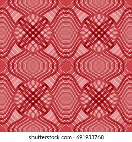 Seamless pattern. Figured checkered pattern. Grunge style. Red-brown and white.