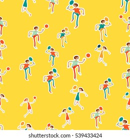 Seamless pattern with figures of athletes. Cartoon. Caricature.