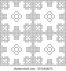 Seamless pattern. Figures background. Circles ornament. Simple shapes wallpaper. Geometrical backdrop. Dots motif. Digital paper, web designing, textile print. Vector