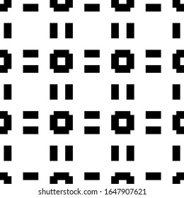 Seamless pattern. Figures, blocks illustration. Rectangles, shapes ornament. Tiles, forms wallpaper. Ethnic motif. Bricks backdrop. Geometric background. Digital paper, textile print, abstract vector.