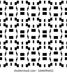 Seamless pattern. Figures, blocks ornament. Rectangles, curves illustration. Tiles, shapes wallpaper. Ethnic motif. Bricks, forms backdrop. Geometric background. Digital paper, textile print. Vector .