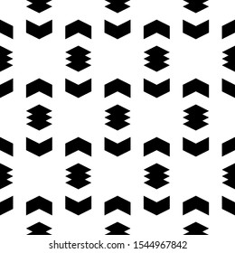Seamless pattern. Figures chevrons ornament. Geometrical backdrop. Simple shapes background. Geometric wallpaper. Ethnic image. Polygons motif. Digital paper, textile print, web design, abstract.