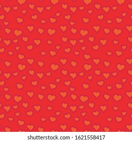 Seamless pattern with figures of hearts. Abstract romantic background for textile, fabric, design, web.