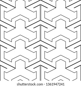 Seamless pattern. Figures, lines backdrop. Shapes, strokes ornament. Ethnic background. Geometric wallpaper. Tribal motif. Folk vector. Digital paper, textile print, web design