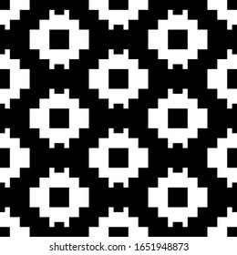 Seamless pattern. Figures ornament. Ancient mosaic. Ethnic embroidery background. Tribal wallpaper. Folk image. Tribe motif. Digital paper, web design, textile print, artwork. Ethnical vector