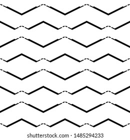 Seamless pattern. Figures ornament. Ethnic wallpaper. Zigzag lines background. Jagged stripes motif. Folk image. Simple shapes backdrop. Digital paper, web design, textile print, abstract. Vector.
