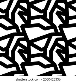 Patrón sin foco. Ornamento de figuras. Papel de la pared popular. Polígonos, triángulos de fondo. Fondo de bordado. Motivo tribal. Mosaico étnico. Papel digital. Impresión textil, diseño web, abstracto. Trabajo de vectores