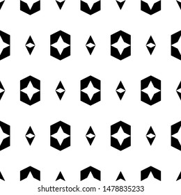 Seamless pattern. Figures ornament. Geometrical backdrop. Simple shapes background. Geometric wallpaper. Polygons motif. Digital paper, textile print, web design, abstract. Vector artwork.