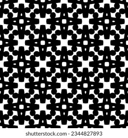 Nahtloses Muster. Figures-Ornament.Schwarz-Weiß-Muster für Mode, Stoffdesign, Tapete, Wickelpapier, Stoffe und Wohnungsdekor.
