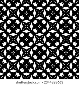 Seamless pattern. Figures ornament.Black and white  pattern for fashion, textile design,  on wall paper, wrapping paper, fabrics and home decor.

