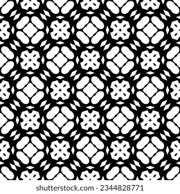 Seamless pattern. Figures ornament.Black and white  pattern for fashion, textile design,  on wall paper, wrapping paper, fabrics and home decor.
