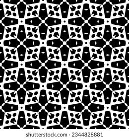 Seamless pattern. Figures ornament.Black and white  pattern for fashion, textile design,  on wall paper, wrapping paper, fabrics and home decor.
