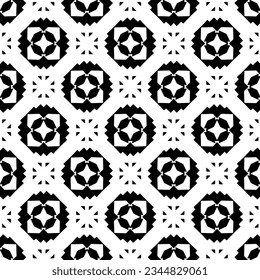Seamless pattern. Figures ornament.Black and white  pattern for fashion, textile design,  on wall paper, wrapping paper, fabrics and home decor.
