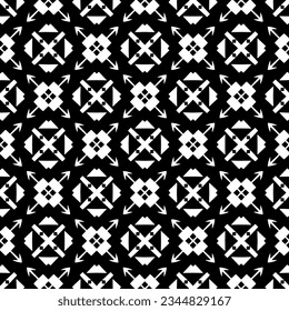 Seamless pattern. Figures ornament.Black and white  pattern for fashion, textile design,  on wall paper, wrapping paper, fabrics and home decor.
