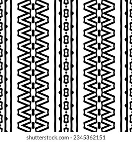 Seamless pattern. Figures ornament.Black and white  pattern for fashion, textile design,  on wall paper, wrapping paper, fabrics and home decor.
