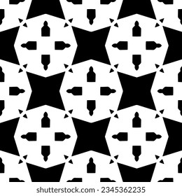 Seamless pattern. Figures ornament.Black and white  pattern for fashion, textile design,  on wall paper, wrapping paper, fabrics and home decor.
