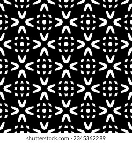 Seamless pattern. Figures ornament.Black and white  pattern for fashion, textile design,  on wall paper, wrapping paper, fabrics and home decor.
