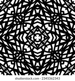 Seamless pattern. Figures ornament.Black and white  pattern for fashion, textile design,  on wall paper, wrapping paper, fabrics and home decor.
