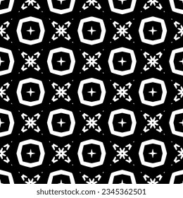 Seamless pattern. Figures ornament.Black and white  pattern for fashion, textile design,  on wall paper, wrapping paper, fabrics and home decor.
